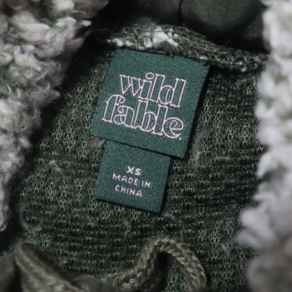 CROPPED FLEECE HOODIE Sz XS Green Sage Super Soft Cozy Boho Soft Grunge - Picture 6 of 7